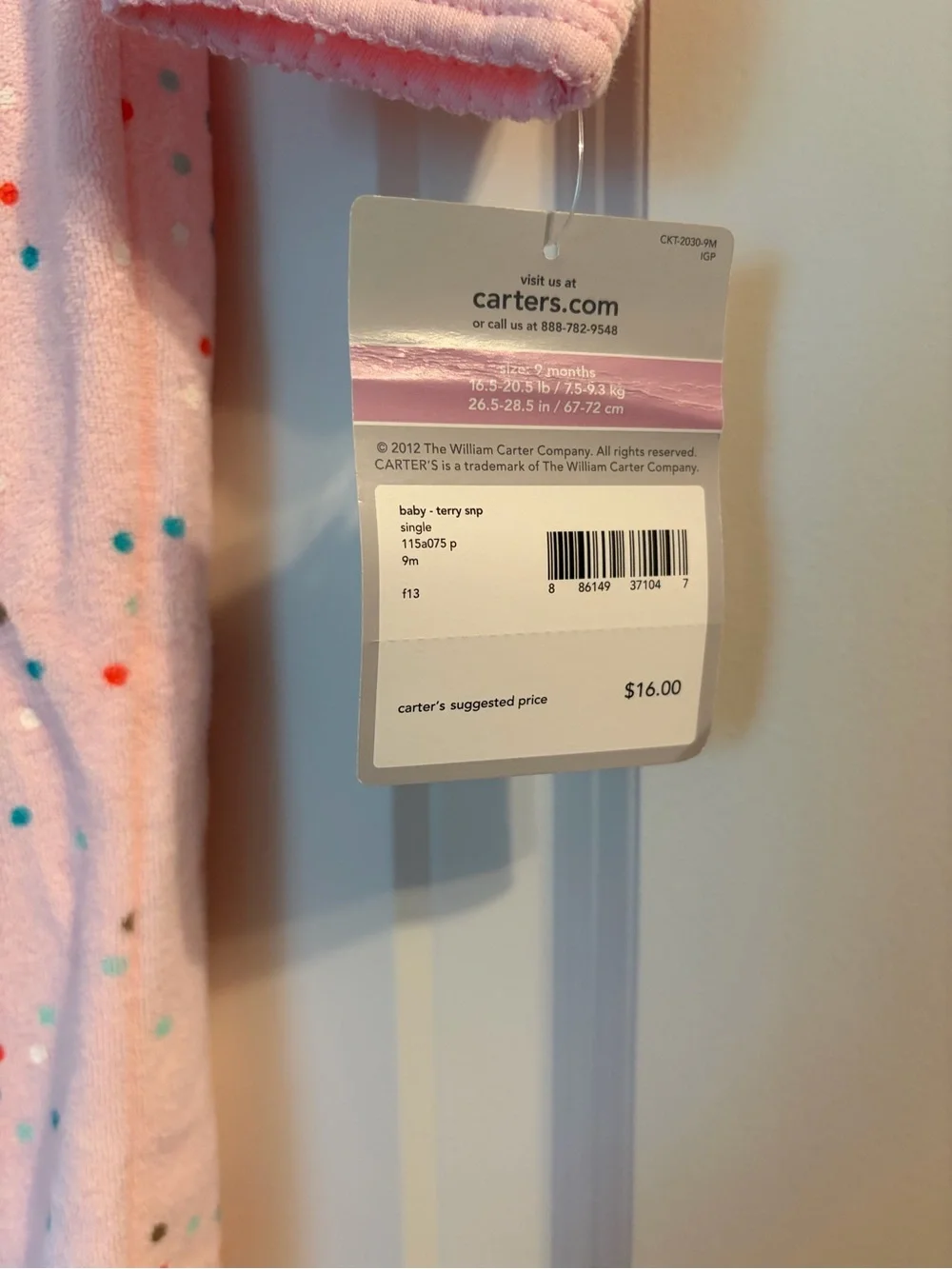 Carters soft pink